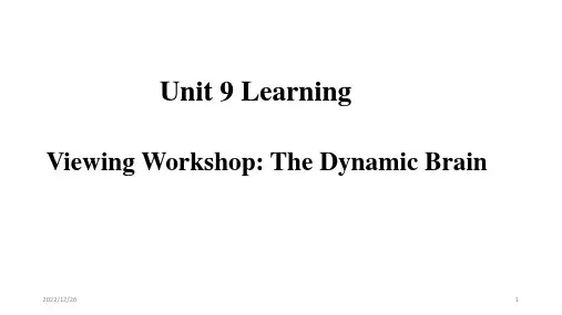 Unit 9 Learning Viewing workshop 课件-高一英语北师大版必修第三册