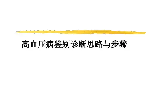 高血压病鉴别诊断思路与步骤 PPT课件