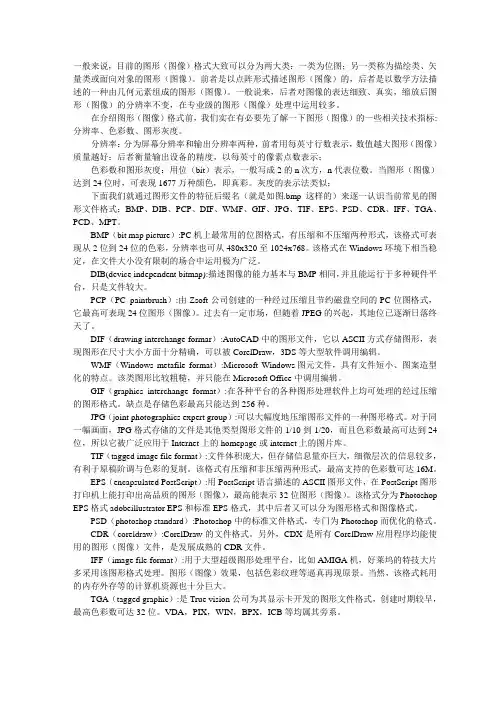 图像格式分类及特点