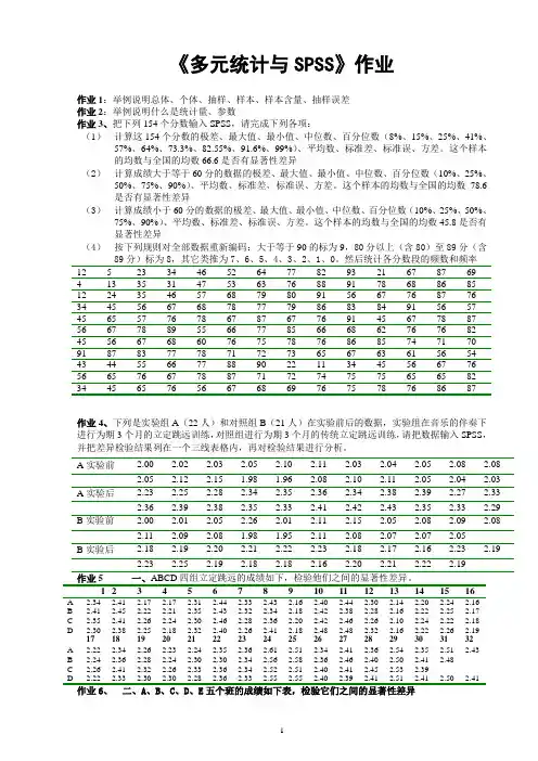 研究生SPSS作业