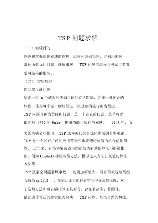 TSP问题求解实验报告(word文档良心出品)