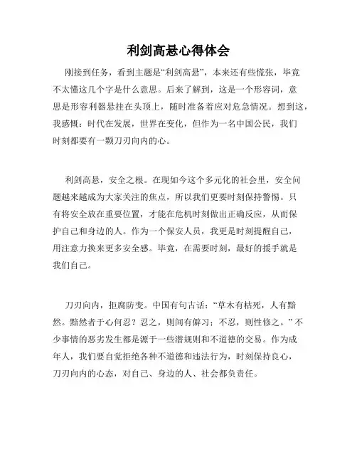 利剑高悬心得体会
