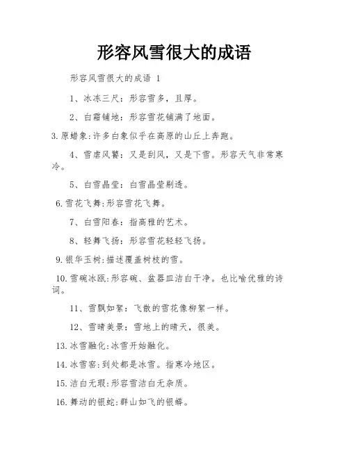 形容风雪很大的成语