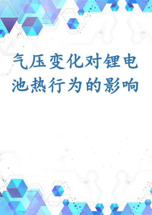气压变化对锂电池热行为的影响