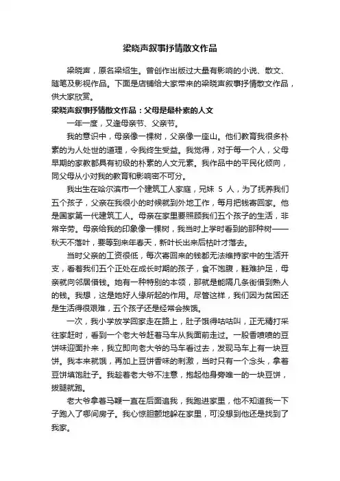 梁晓声叙事抒情散文作品