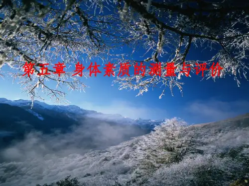 体育测量与评价-05身体素质的测量与评价ppt课件