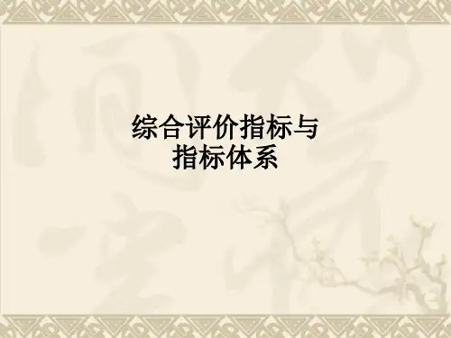 综合评价指标与指标体系ppt课件