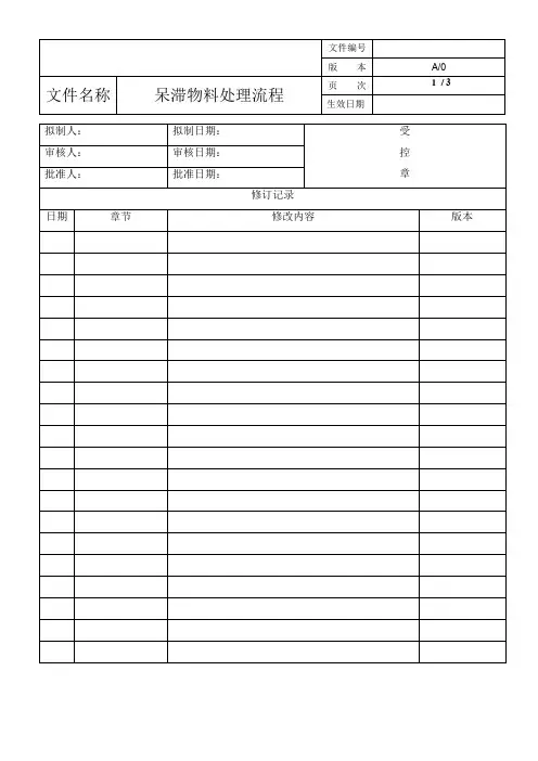 呆滞物料处理流程
