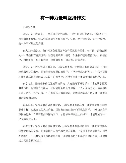 有一种力量叫坚持作文