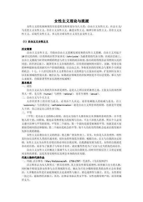 八大女性主义思潮