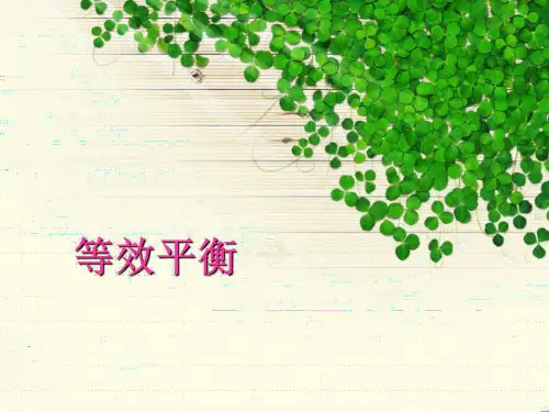 选修4 第二章 速率和平衡 等效平衡