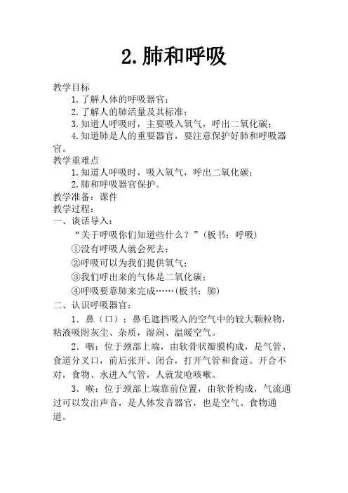 肺和呼吸
