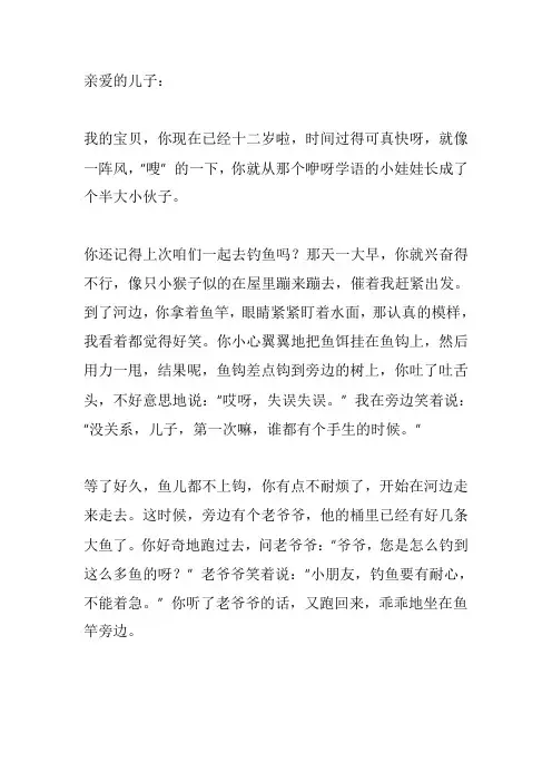 写给十二岁儿子的一封信
