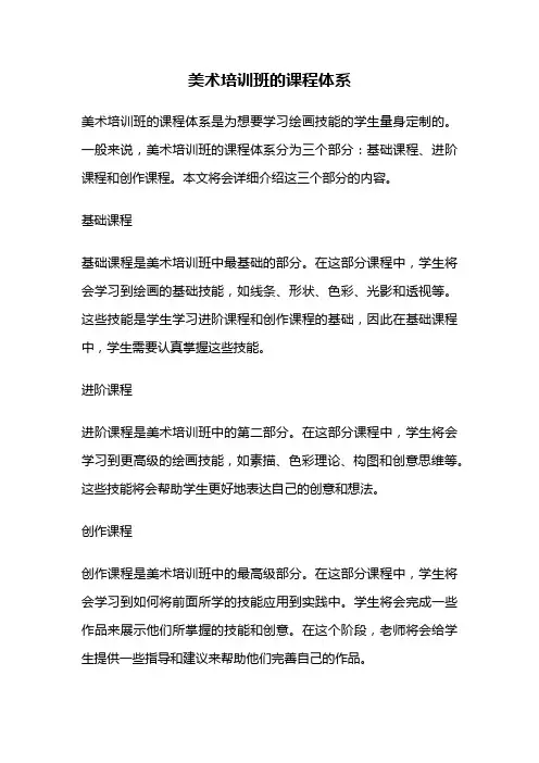 美术培训班的课程体系