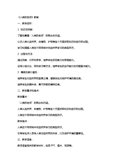 《人类的老师》教案
