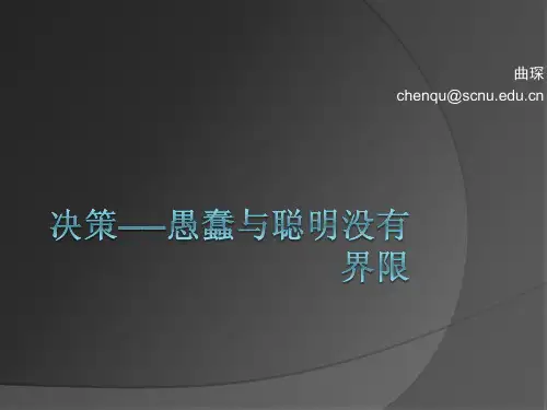 决策——愚蠢与聪明没有界限
