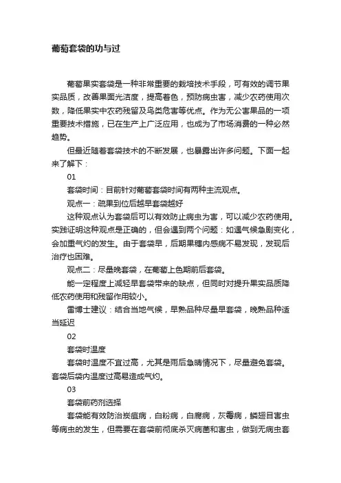 葡萄套袋的功与过