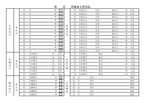 保安工作日志