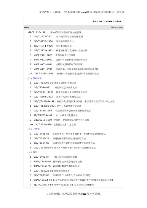 钢材金相检验标准