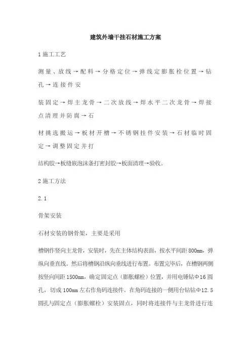 建筑外墙干挂石材施工方案