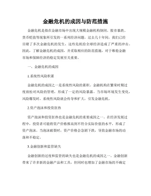 金融危机的成因与防范措施