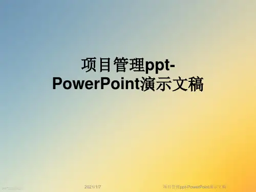 项目管理ppt-PowerPoint演示文稿