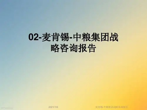 麦肯锡-中粮集团战略咨询报告