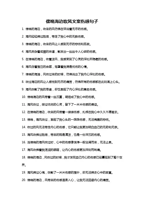 傍晚海边吹风文案伤感句子