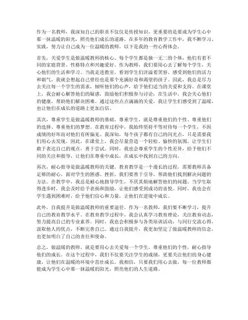做温暖的教师心得体会