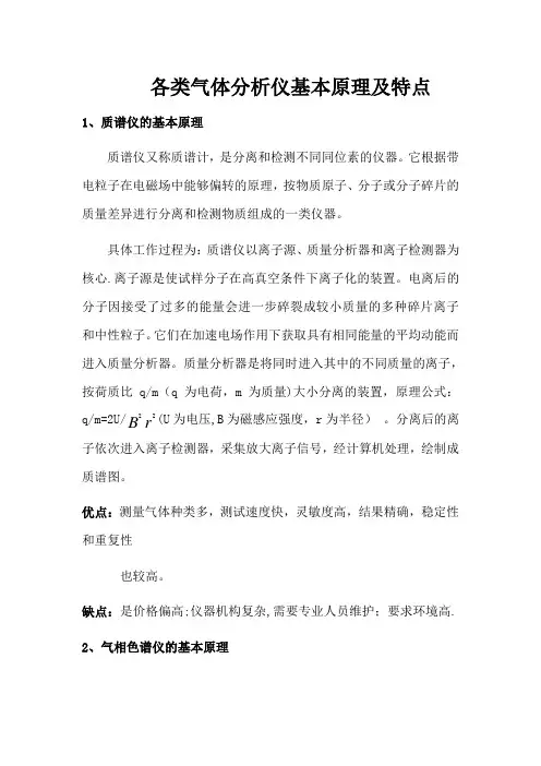 各类气体分析仪基本原理及特点