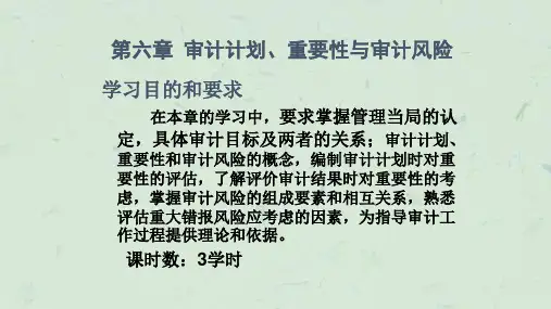 审计计划重要性与审计风险最新课件