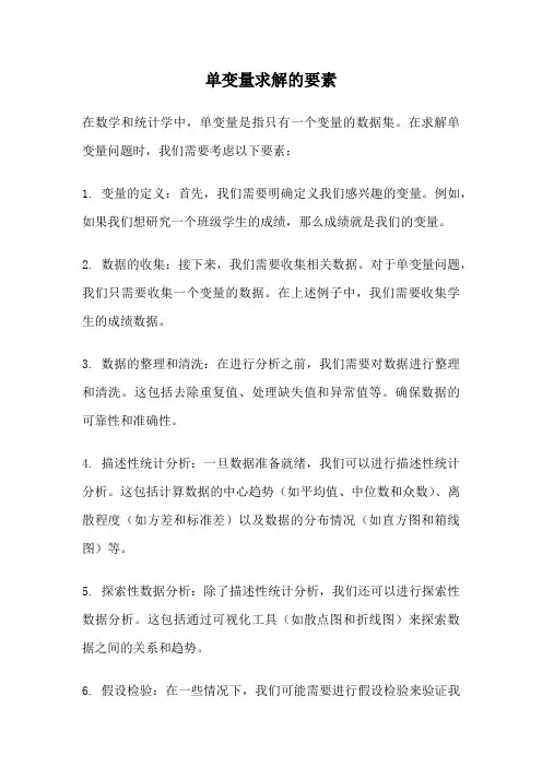 单变量求解的要素