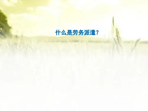 劳务派遣概述 PPT