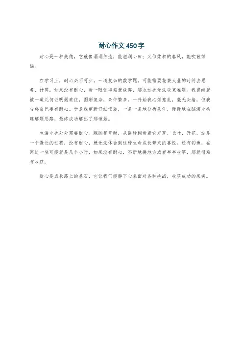 耐心作文450字