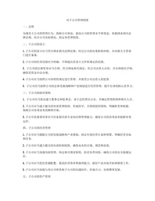 对子公司管理制度