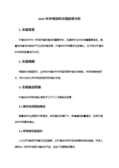 2024年外墙涂料市场前景分析