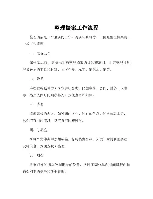 整理档案工作流程