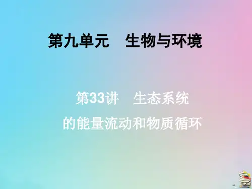 2020届高三生物一轮复习第九单元第33讲生态系统的能量流动和物质循环课件新人教版