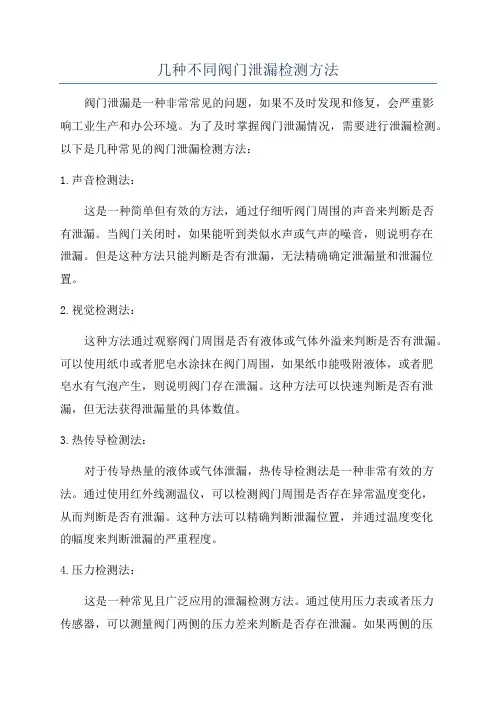 几种不同阀门泄漏检测方法