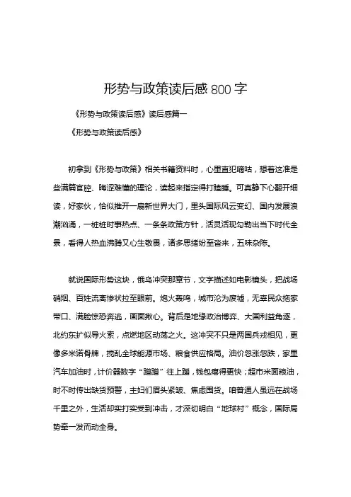 形势与政策读后感800字