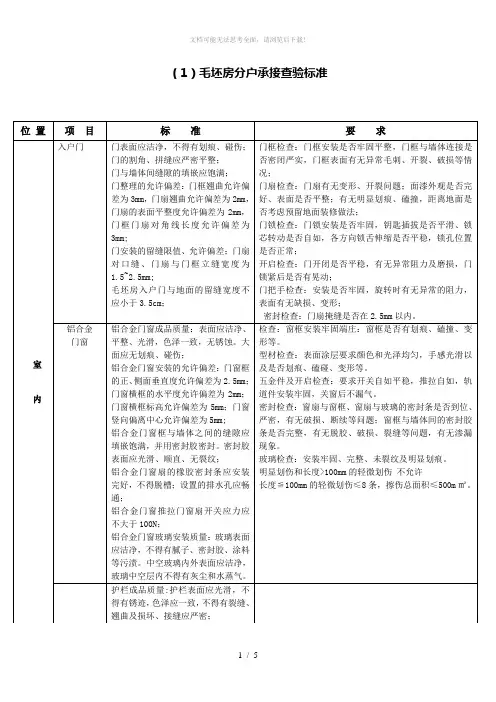 毛坯房分户承接查验标准(附件)