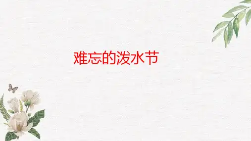 统编版二年级语文上册17 难忘的泼水节 课件(共22张PPT)(1)