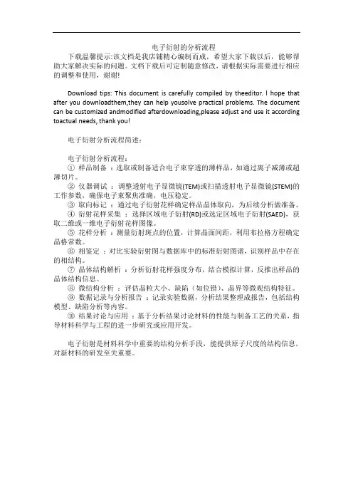 电子衍射的分析流程