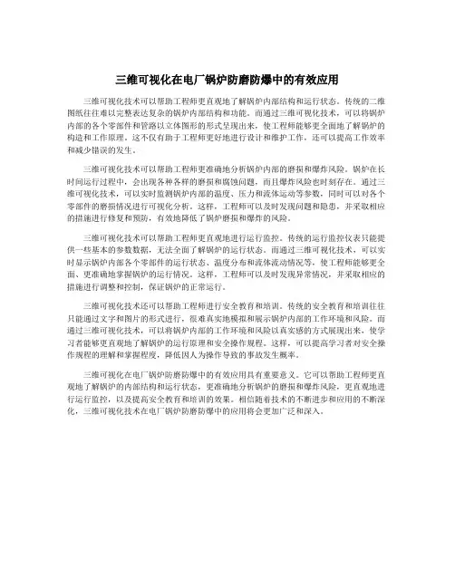 三维可视化在电厂锅炉防磨防爆中的有效应用