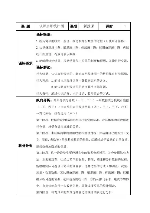 第五单元《认识扇形统计图》(教案)六年级下册数学青岛版