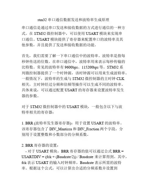 stm32 串口通信数据发送和波特率生成原理