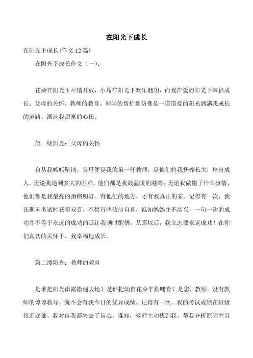 在阳光下成长 4