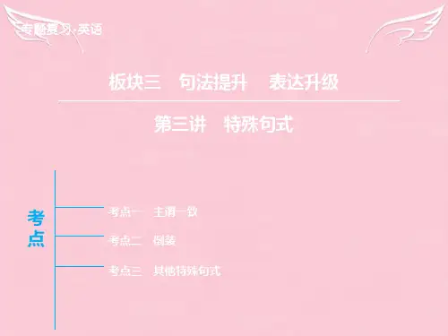 【高考领航】2016届高三英语二轮复习 板块3 第3讲 特殊句式课件