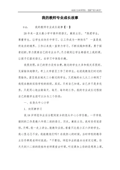 我的教师专业成长故事