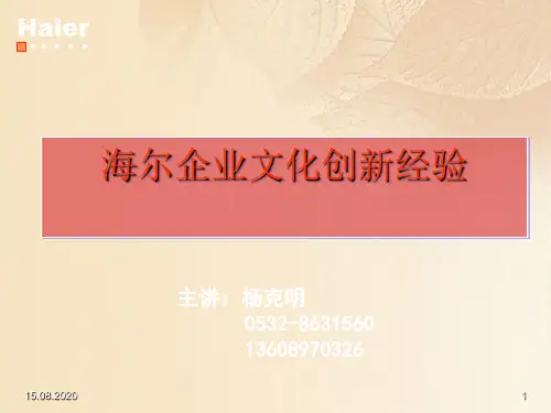 海尔文化培训课程(ppt 63页)